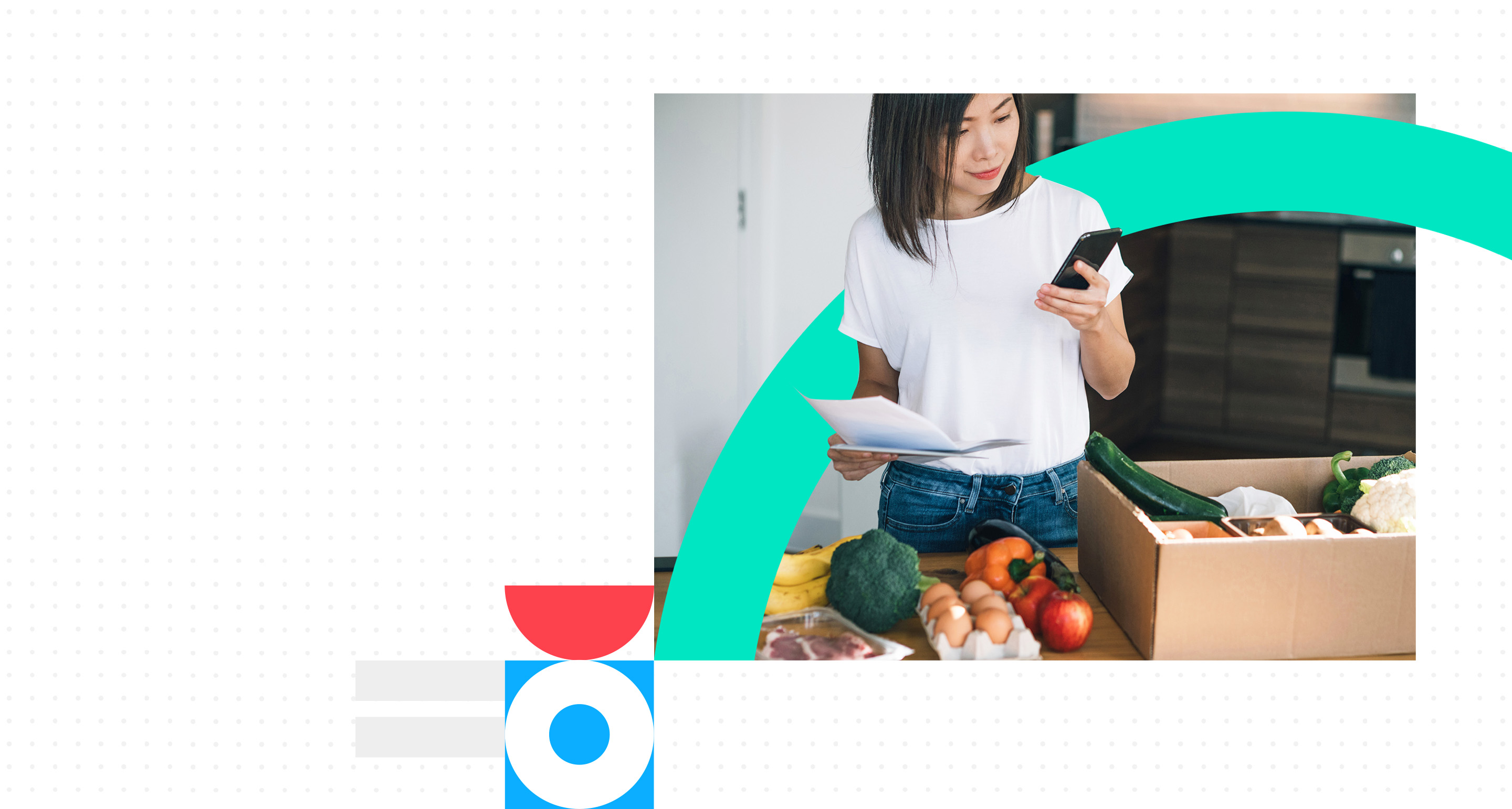 Woman unpacking online grocery at home